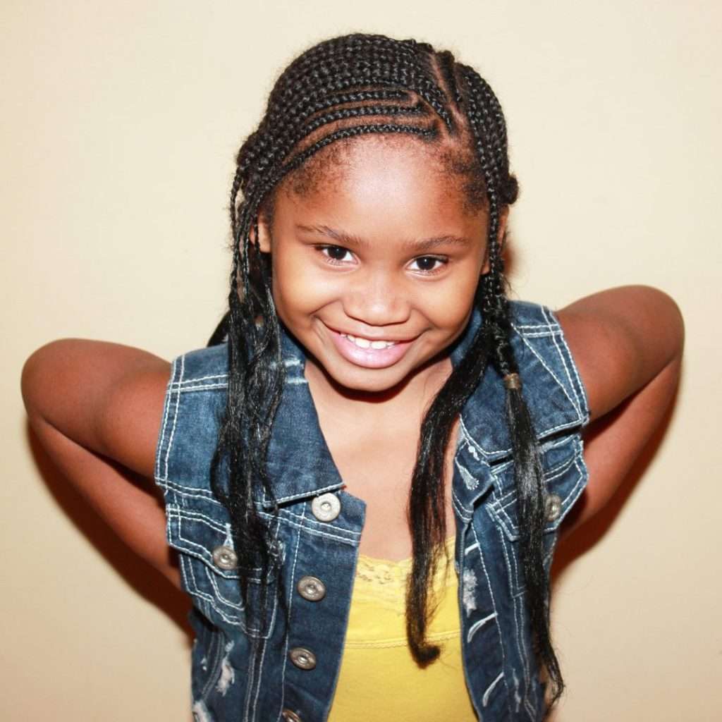 Black girl with long braids
